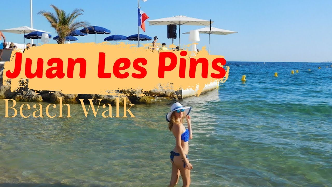 Beach Walk 4K Antibes Juan Les Pins 🇫🇷 walking tour of the best beaches in south of France Riviera