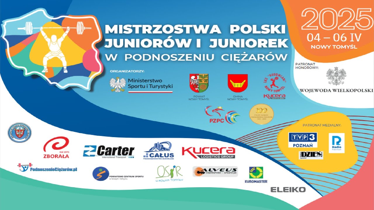 Mistrzostwa Polski J i J do lat 20 w Podnoszeniu Ciężarów Nowy Tomyśl 03 – 06.04.2025 . dzień trzeci