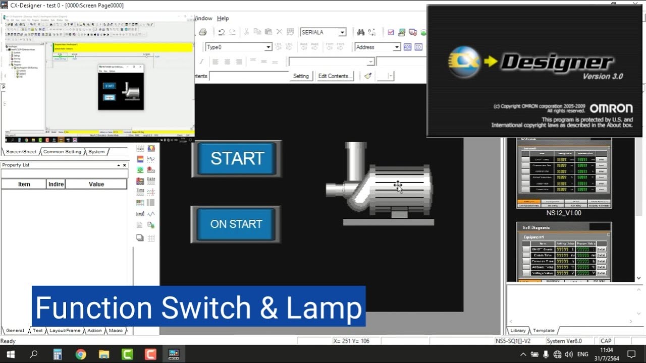 CX-Designer Basic EP1 [ Function Switch and Lamp ]