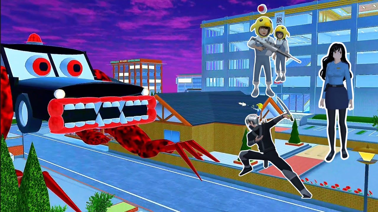 CCTV Rekam Penampakan POLICE SPIDER CAR EATER Di Kota Yuta & Mio Panik..