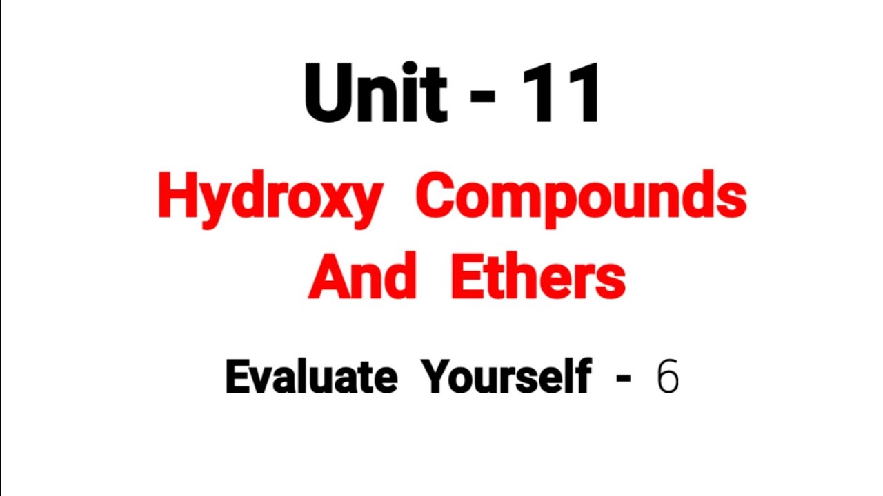 Evaluate Yourself - 6 | Hydroxy Compounds And Ethers | TN 12th Chemistry | in tamil | unit 11 |