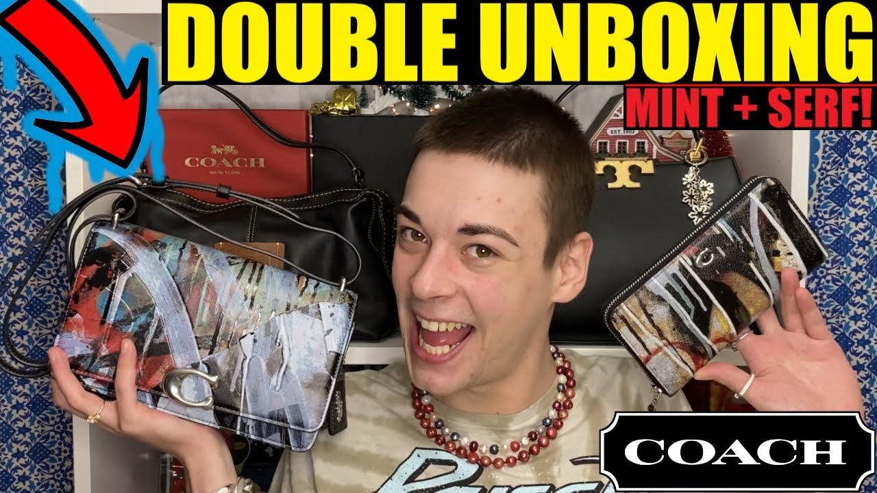 COACH DOUBLE UNBOXING! Bandit Shoulder Bag and Mint + Serf!