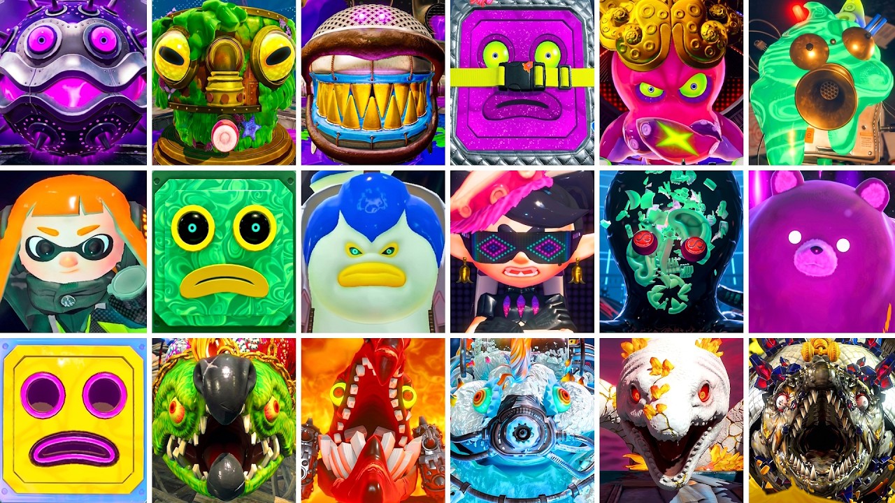 Splatoon Series - All Bosses (DLC Included)