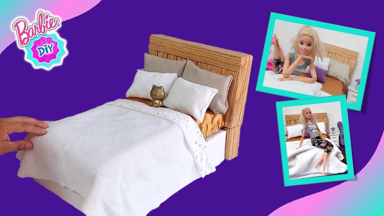 ► Como Hacer esta CAMA para BARBIE Reciclando cajas de carton! ✂FACIL y Rápido!