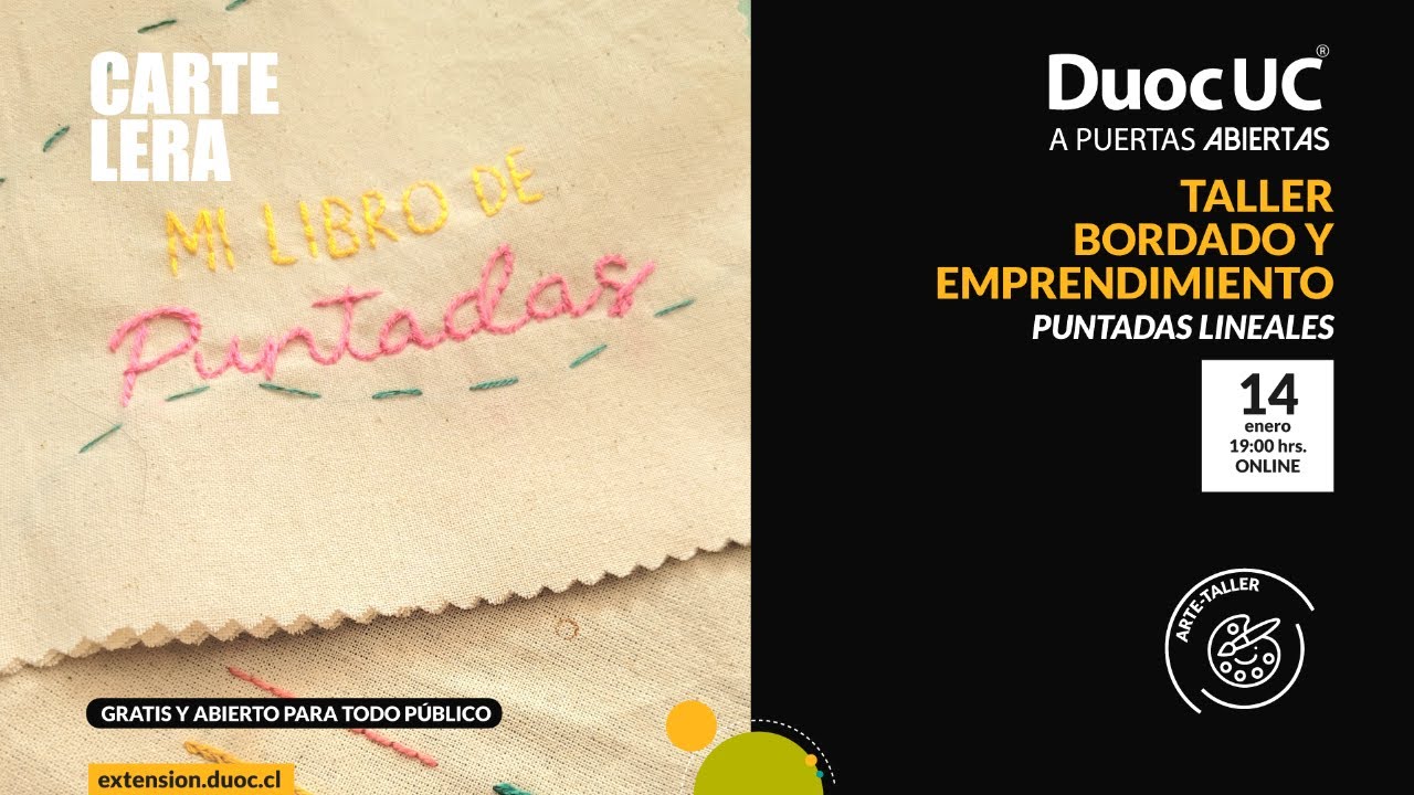 Taller de bordado y emprendimiento: Puntadas lineales