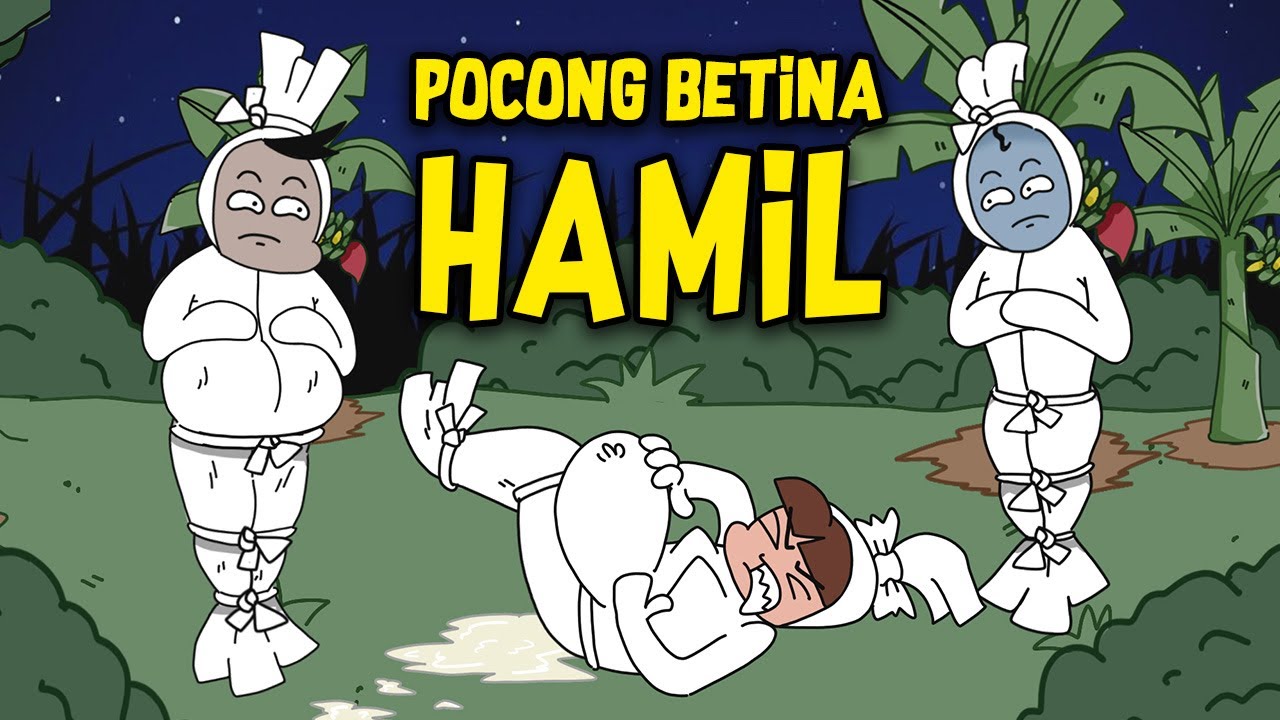 SETAN HAMIL, MELAHIRKAN BAYI POCONG - Kartun Hantu Lucu