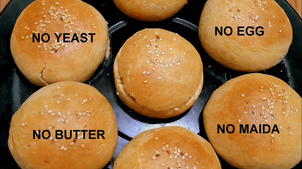 Buns without yeast, maida, butter or eggs | Eggless Wheat Buns Recipe  | No yeast Dinner Rolls