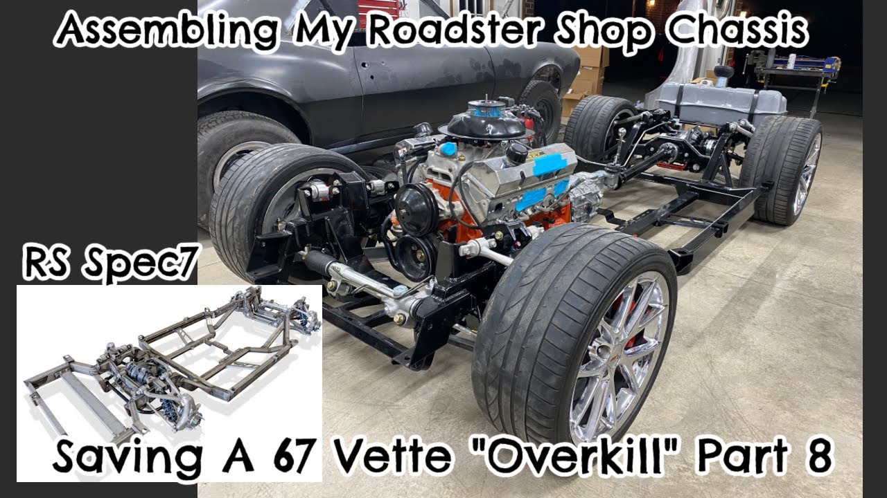 Final Assembling My 67 Vette Roadster Shop Spec 7 Chassis.  Installing Brakes, Gas Tank, Engine, Etc