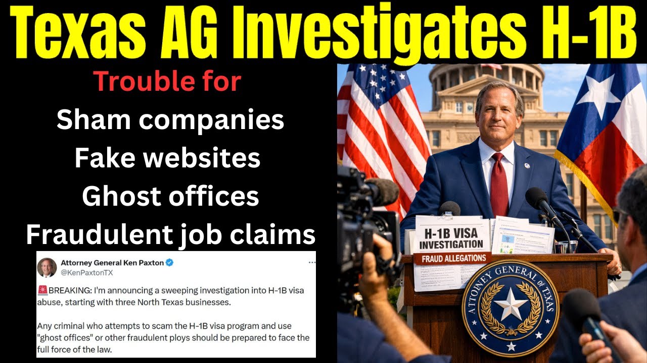 Texas AG Launches Sweeping H-1B Visa Investigation Into Private Companies | CID issued #trump