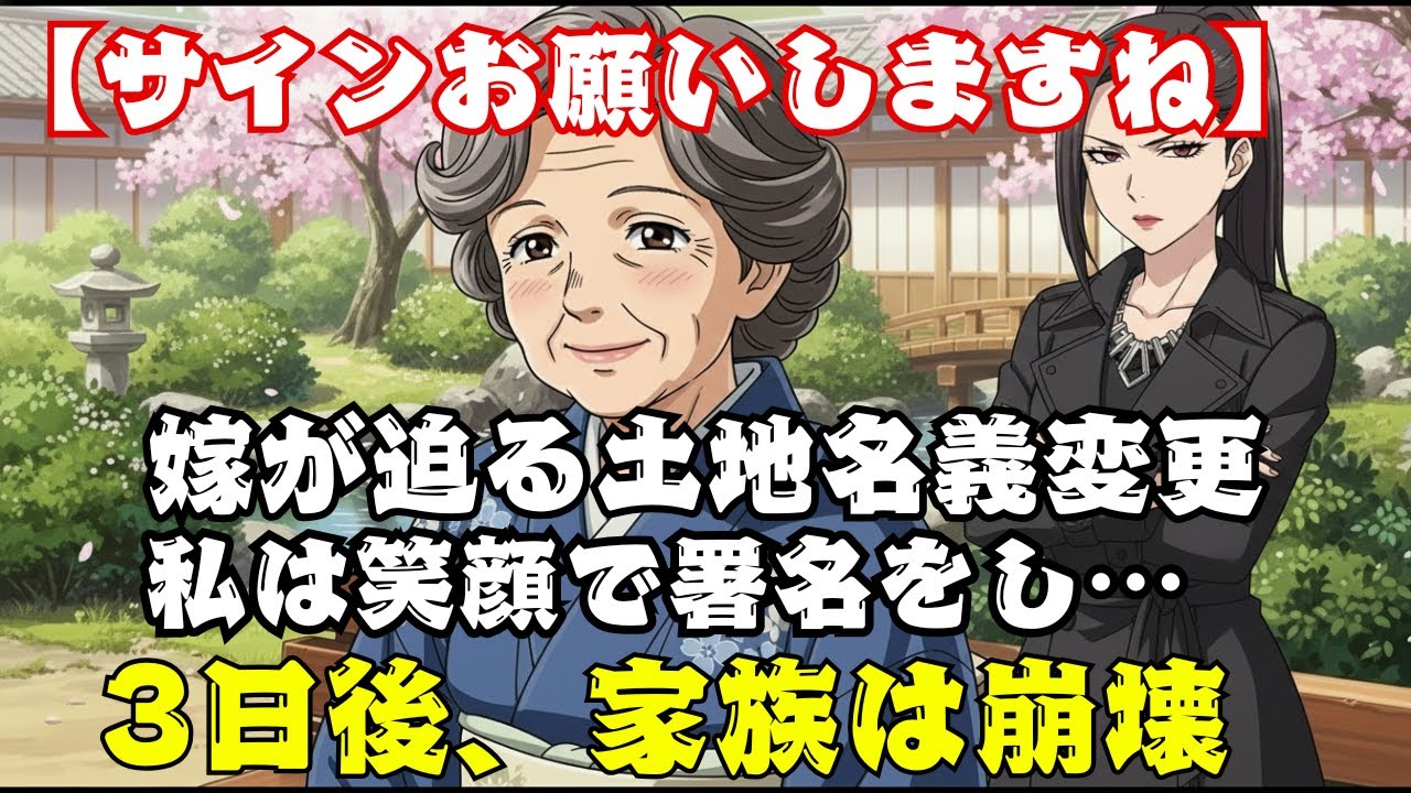 土地を狙う息子夫婦の罠。私はすべてを知りながら、あえて“罠”に署名した。3日後に家族を崩壊させた、1枚の紙に隠された「恐ろしい仕掛け」とは？【60代以上の方へ】.