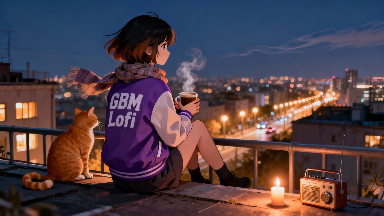 Rooftop Night Lofi 🌙✨ Chill Beats for Weekend Study & Focus