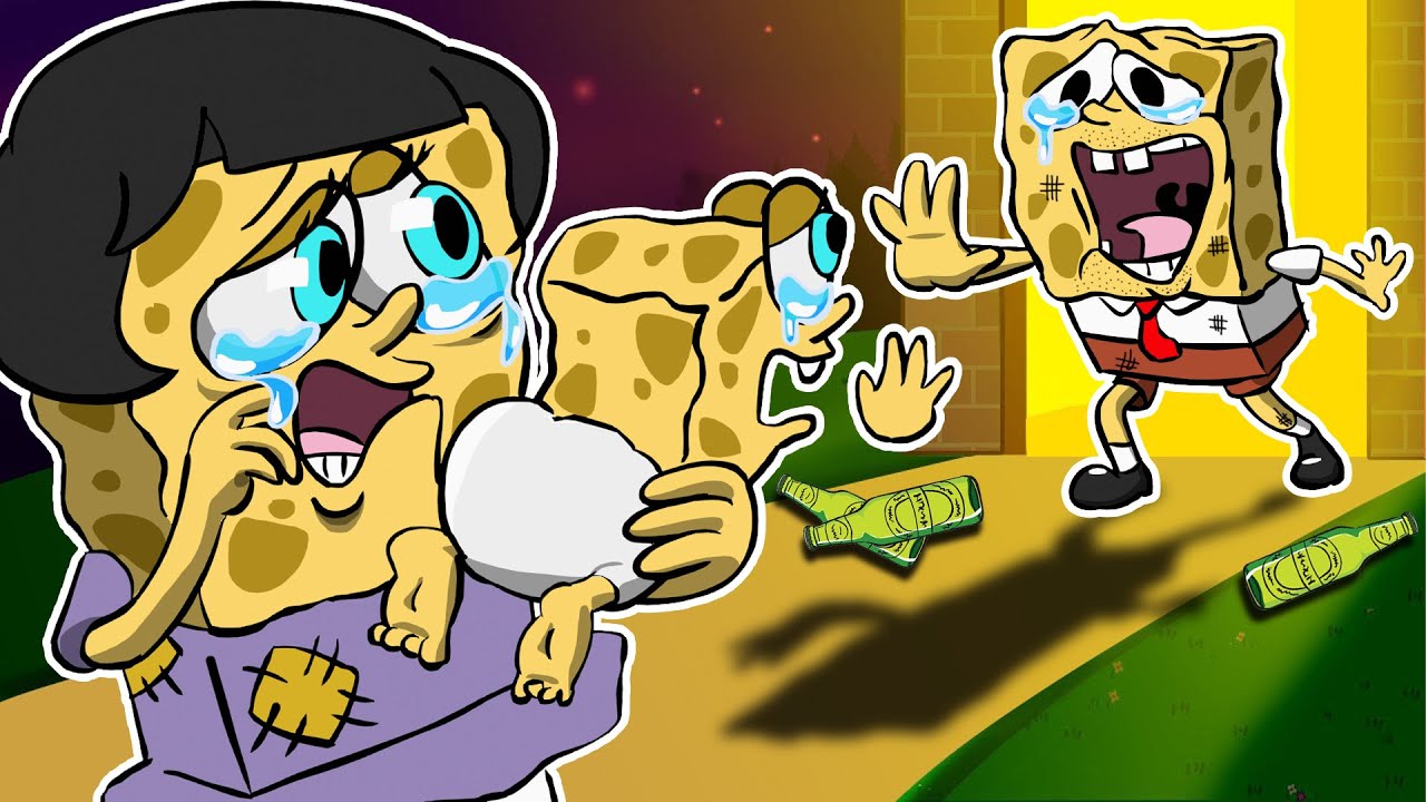Bad Dad Spongebob: Baby, Please Come Back Home! Very Sad Story Animation | Poor baby Spongebob Life