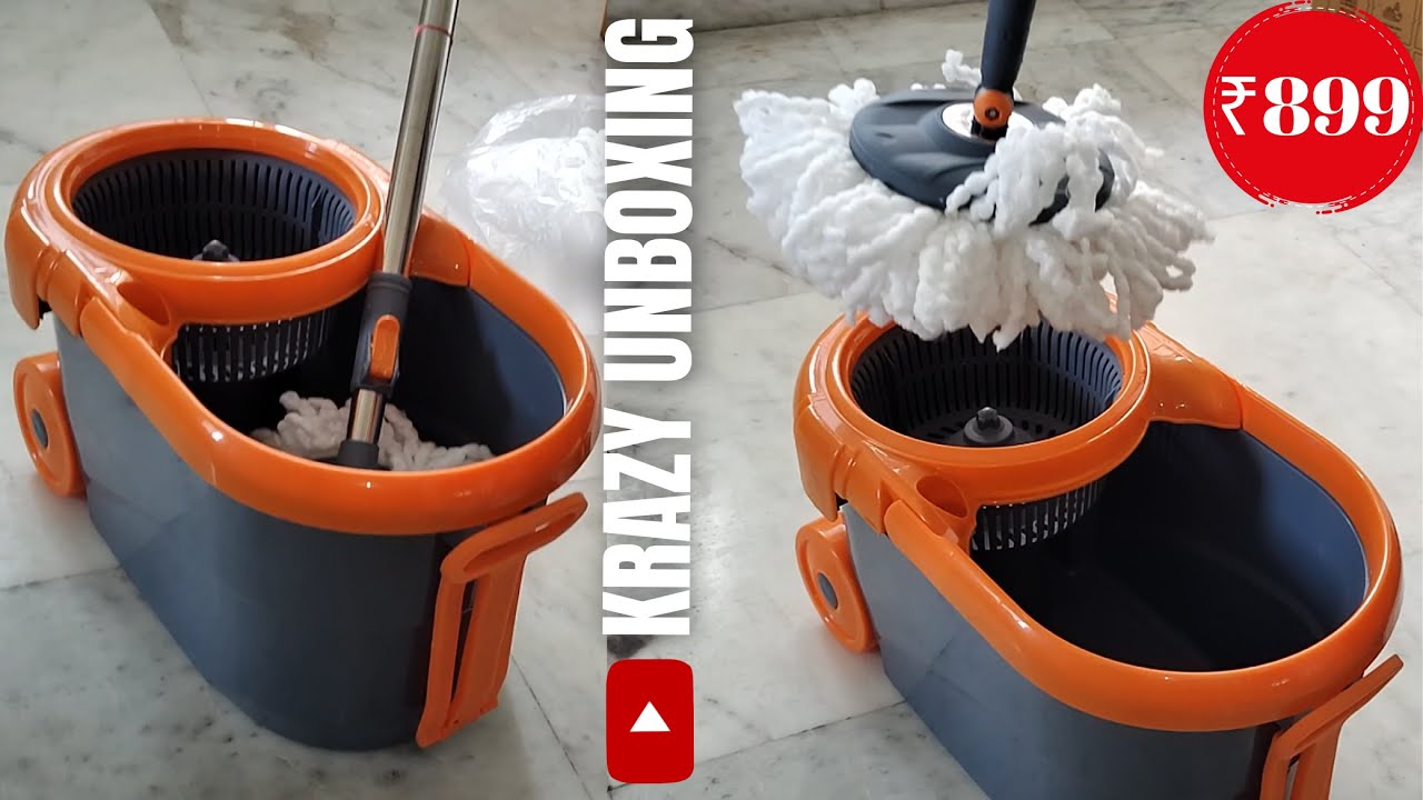 12L Spin Floor Mop Set With Bucket With 360 Degree Spinner Unboxing