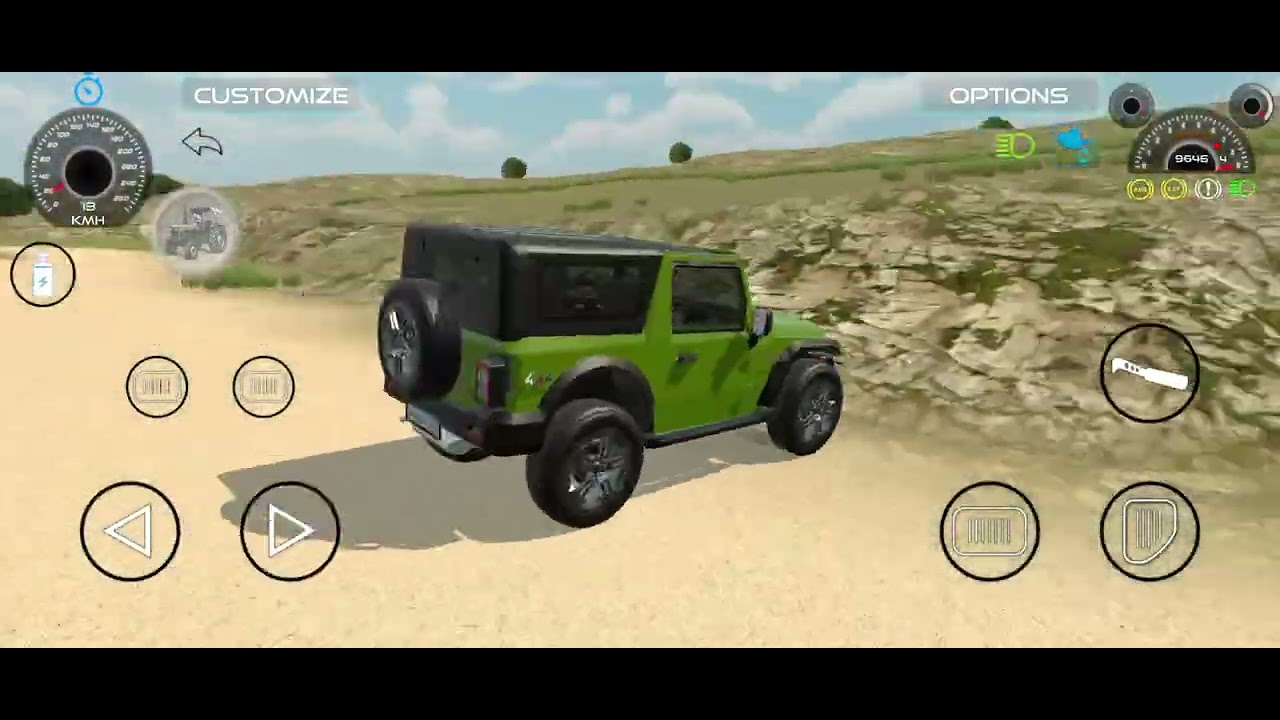 Green thar 4X4 modified 🚗 drive stunt 