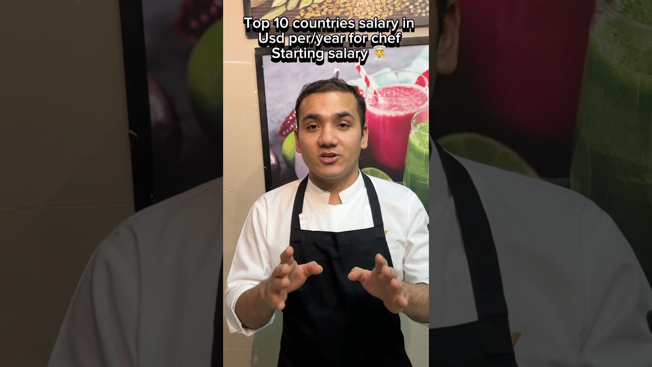 Top 10 countries chef starting salary 💵 per/year #chefcareer #chefjob #salary #viralshort