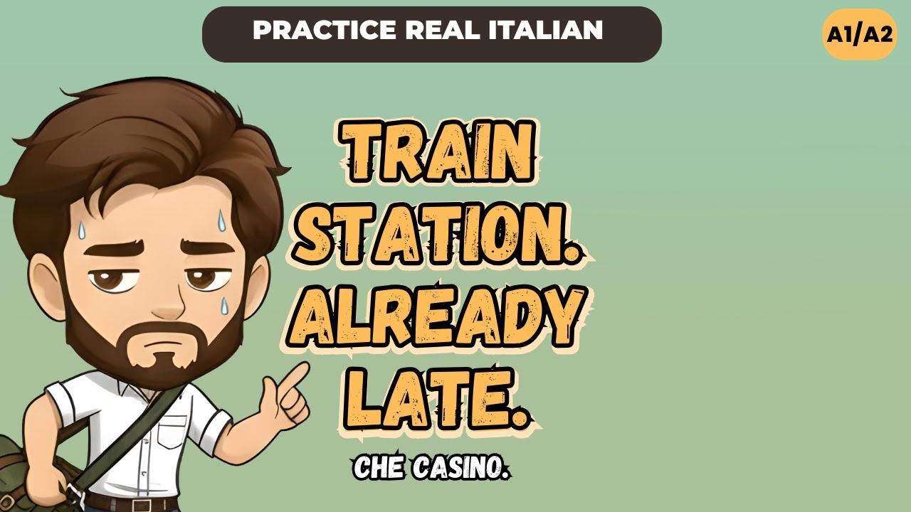 Slow Italian Listening (A1/A2) | I’m Late at the Train Station | 3 Useful Phrases