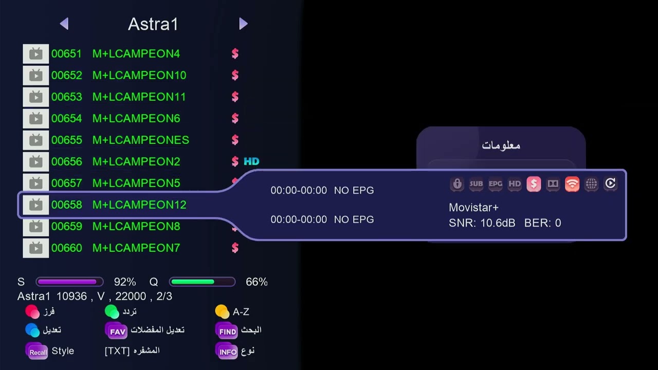 القنوات التي يفتحها سيرفر فوريفر بروforever PROعلى قمر استرا  Astra 19.2°E  جهاز كريستور TOOR 700 4K