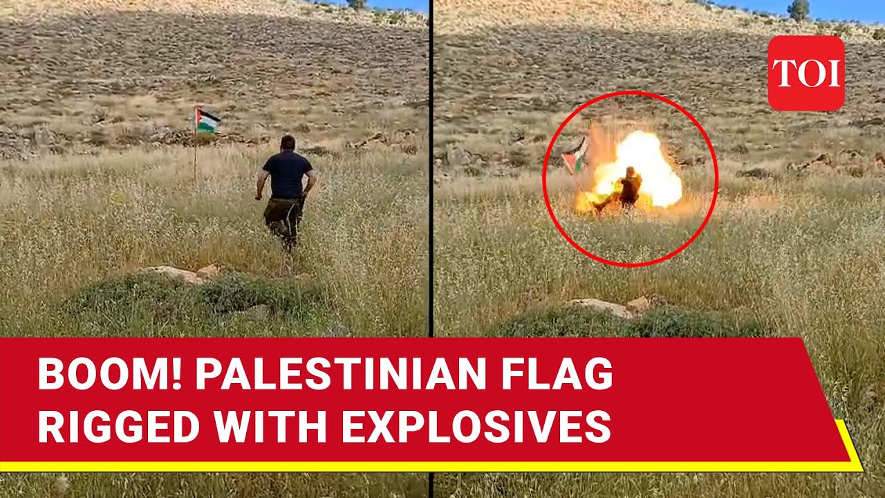 On Cam: Palestinian Flag Explodes As Israeli Settler Kicks It; West Bank Violence Surges