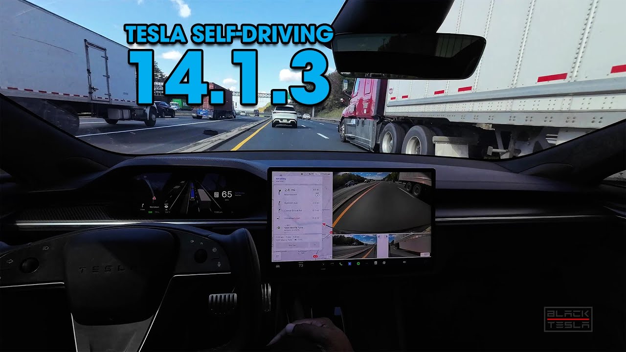 Tesla FSD 14.1.3 Шоссе до парковки