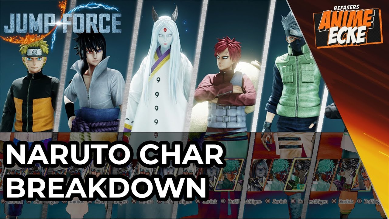 Die Naruto Charaktere: Jump Force Charakter Breakdown Deutsch