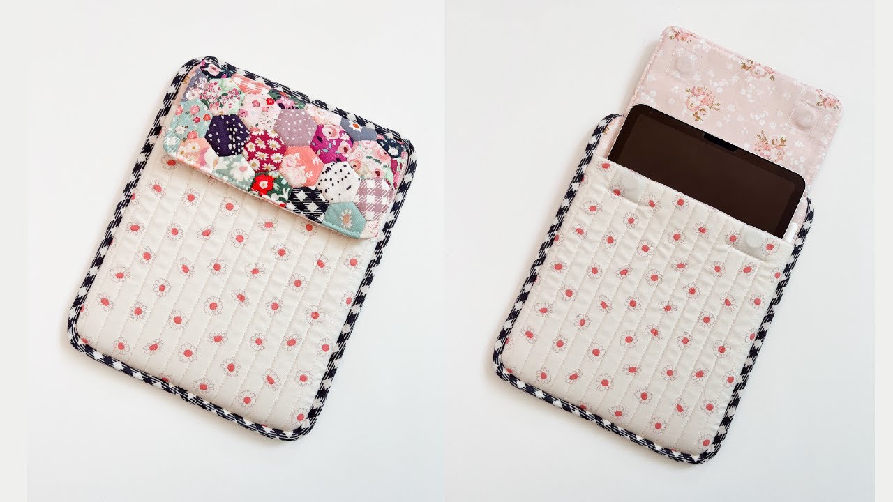 How to sew a Quilted iPad Case | Sew In Magnetic Snap | Beginner Sewing