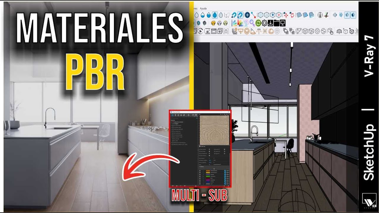 Cómo crear MATERIALES  REALISTAS PBR en SketchUp + V-Ray