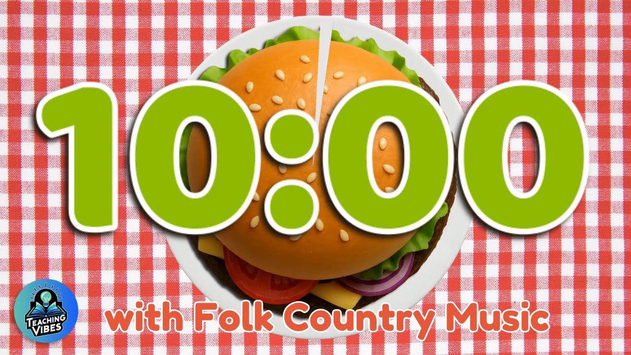 10 Minute Summer Classroom Timer with Folk Music 🍔
