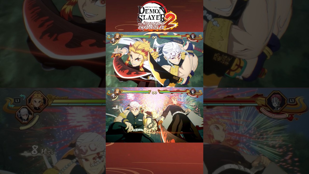 Rengoku & Tengen Ultimate Attack & Dual Ultimate Comparison - Demon Slayer Hinokami Chronicles 2