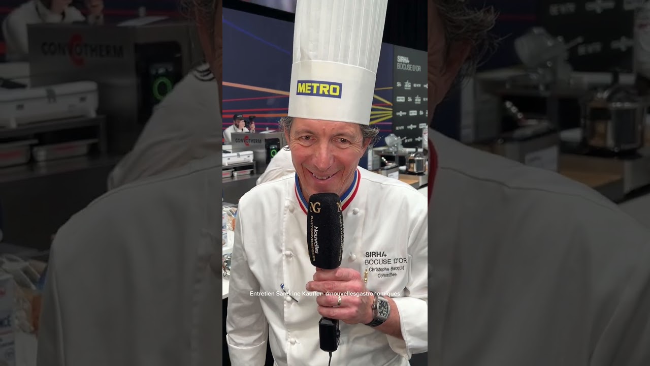 Les chefs devant le box de Paul Marcon au Bocuse d'or