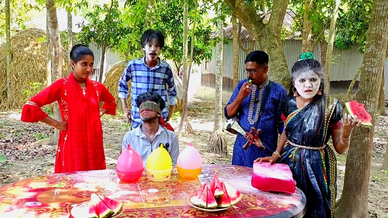 নতুন চমক | বেলুনের কালার মিলিয়ে তরমুজ খাওয়ার আজব চ্যালেঞ্জ | আজকের খেলায় কে বিজয়ী হলো