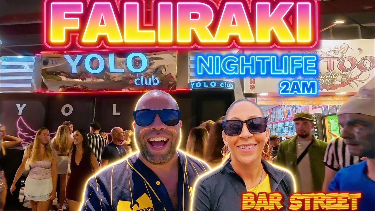 Faliraki Nightlife 2am Bar Street 2025 Summer Rhodes Greece