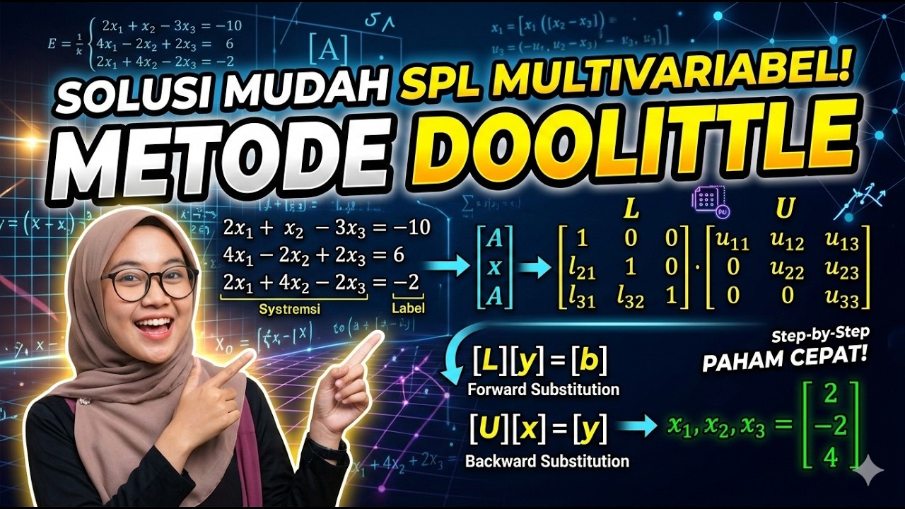 Penyelesaian persamaan linier multivariabel Metode Doolittle (PART 1)