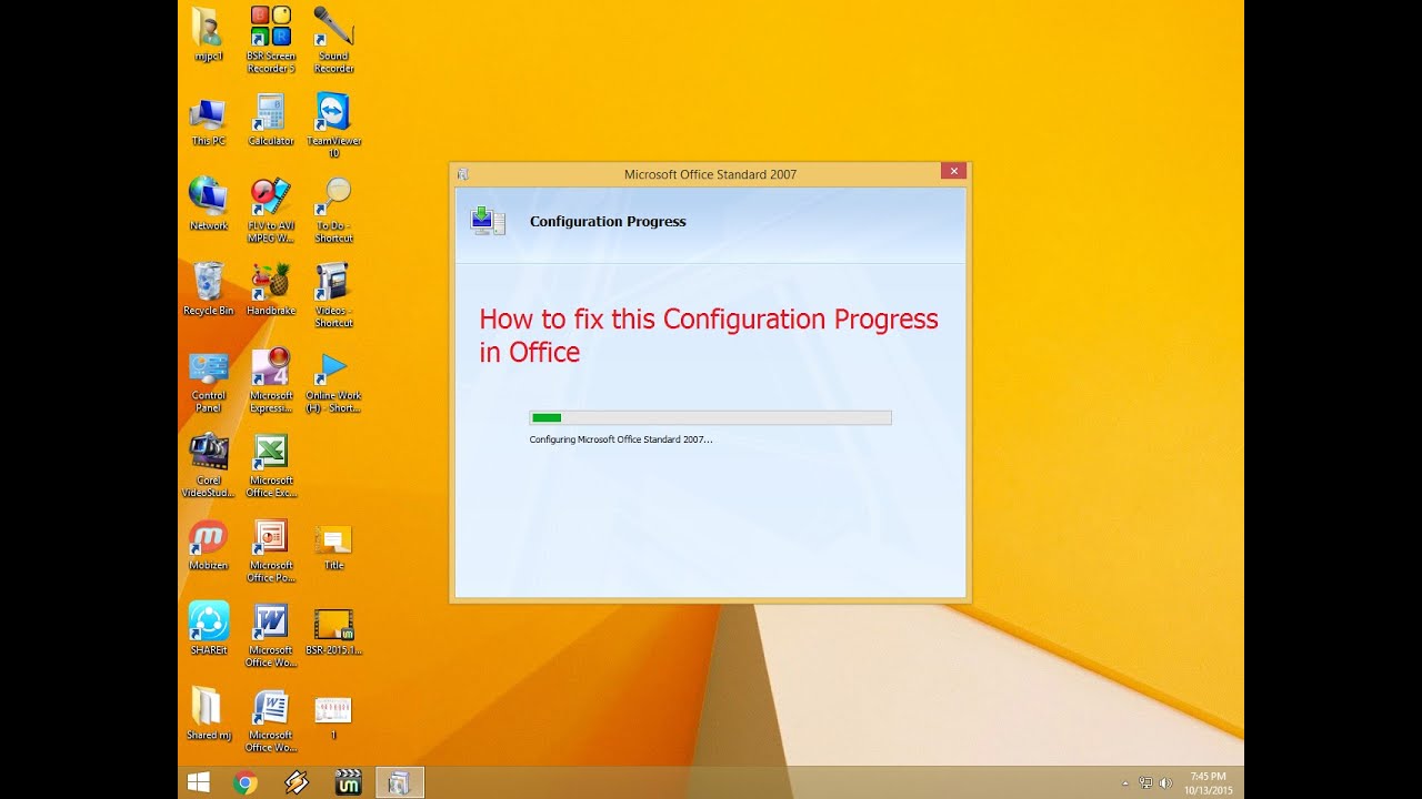 How to Fix Configuration Progress in MS Office (2003,2007,2010,2013,2016)