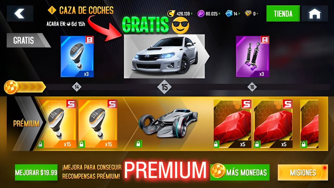 Asphalt 8, Mercedes-Benz Silver Lightning, SUBARU IMPREZA WRX STI👍😃¡Caza de Coches!👀