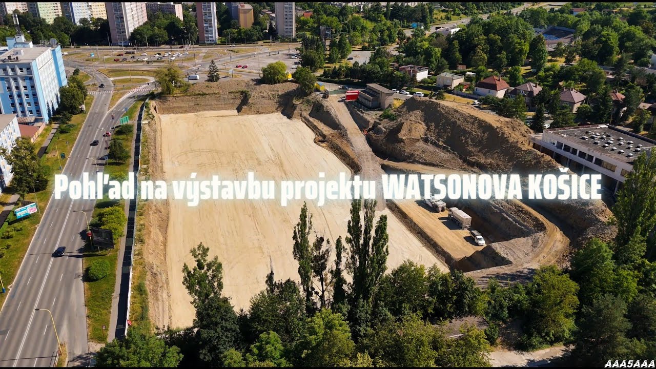 Pohľad na výstavbu projektu WATSONOVA KOŠICE (05.07.2025)