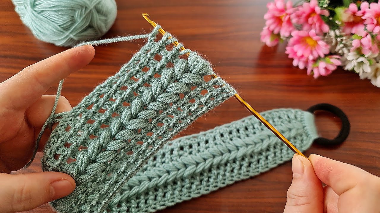 💯Woderful💯 Süper easy tunisian crochet hairband for beginners online tutorial...