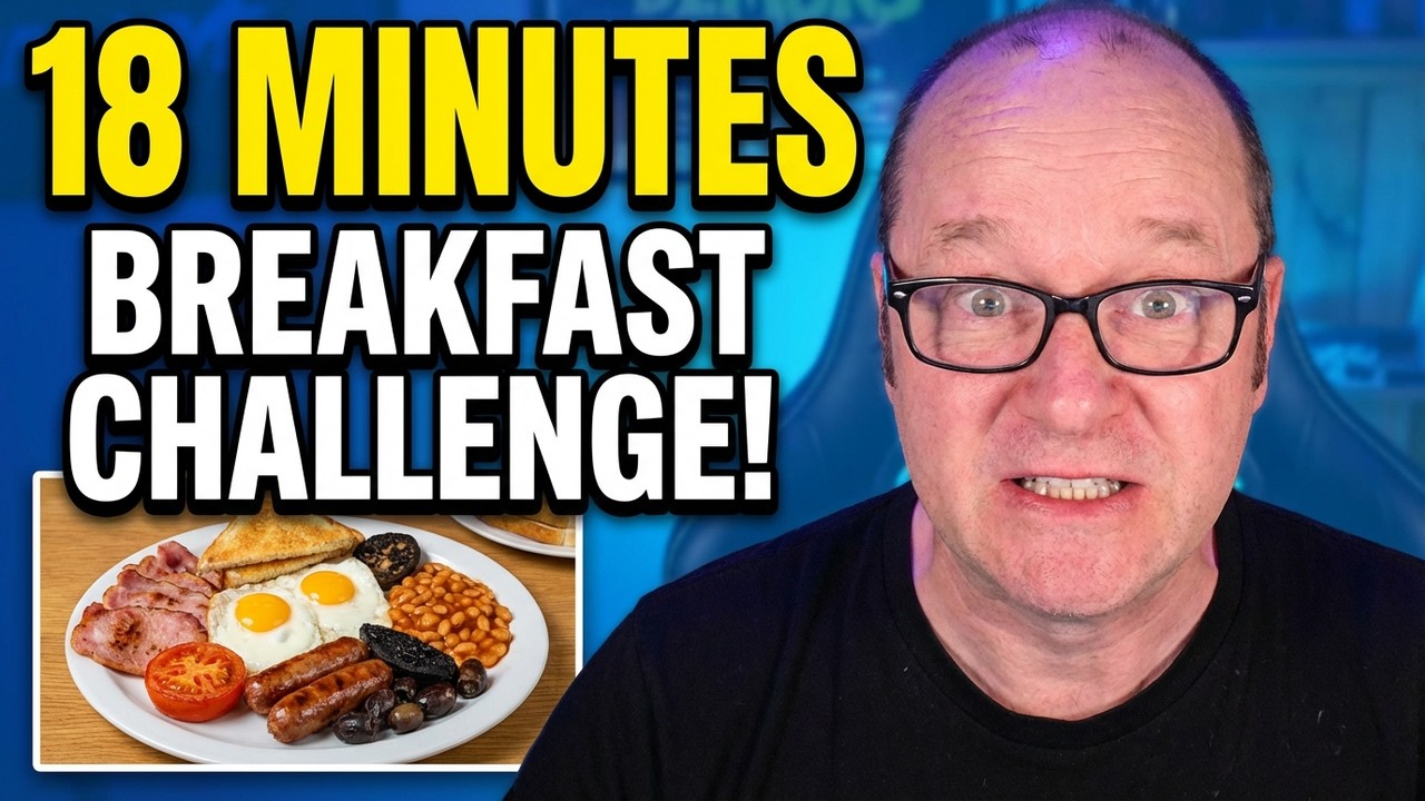 ONLY 18 MINUTES TO FINISH THIS FULL ENGLISH BREAKFAST CHALLENGE!