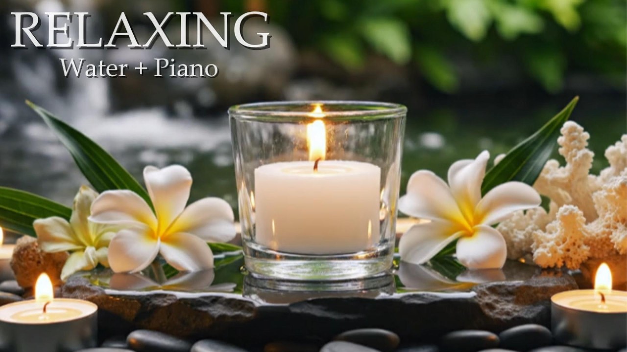 Relaxing Music Relieves Stress, Anxiety and Depression - Bamboo Water Fountain + Healing Piano Music