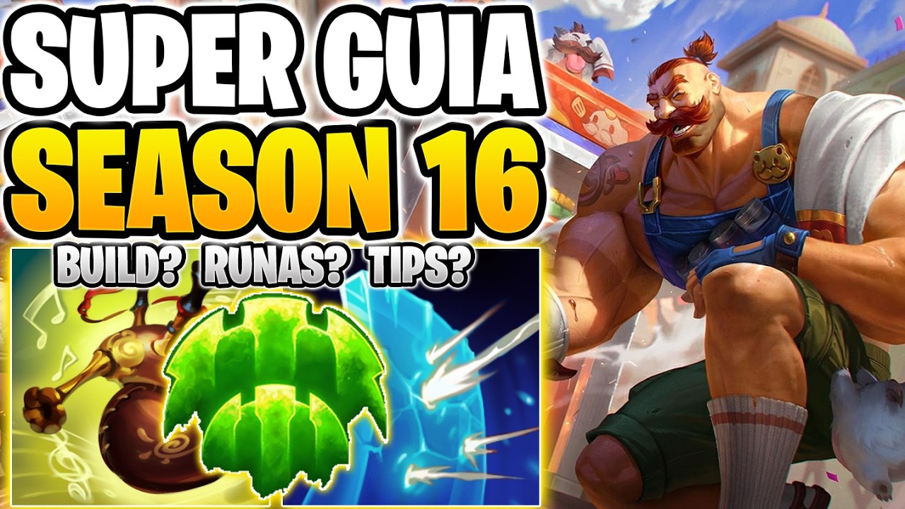 GUIA DE BRAUM SEASON 16 | COMO JUGAR BRAUM SOPORTE FACIL Y RAPIDO | BUILD, RUNAS, CONSEJOS, TIPS MAS