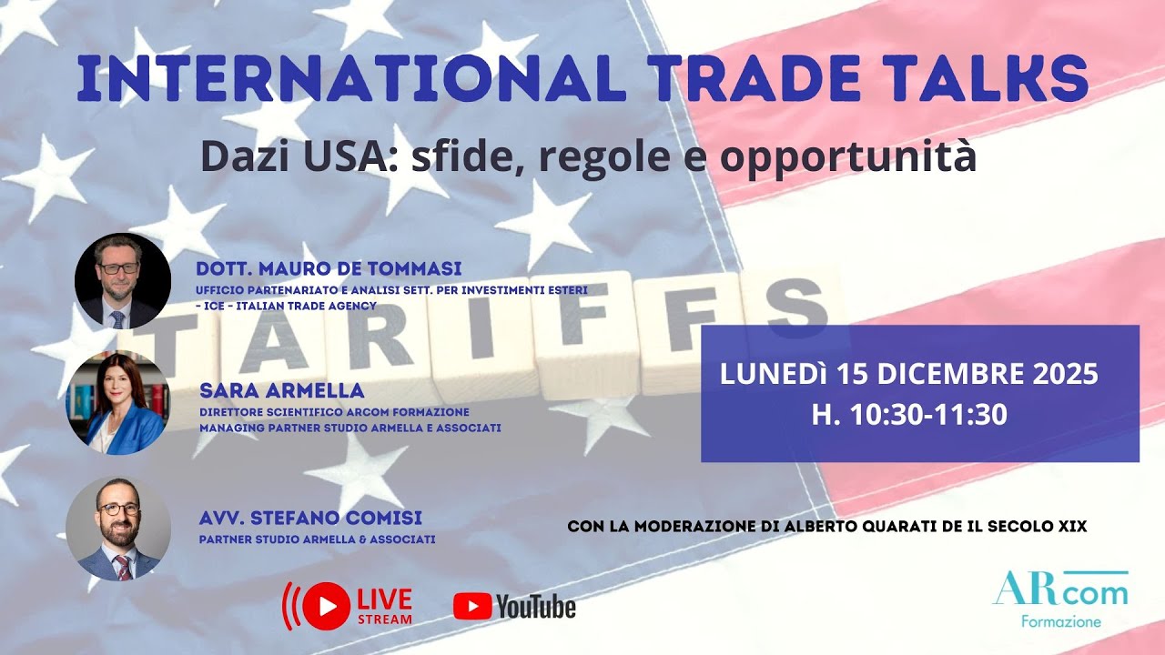 International Trade Talks – Dazi USA: sfide, regole e opportunità