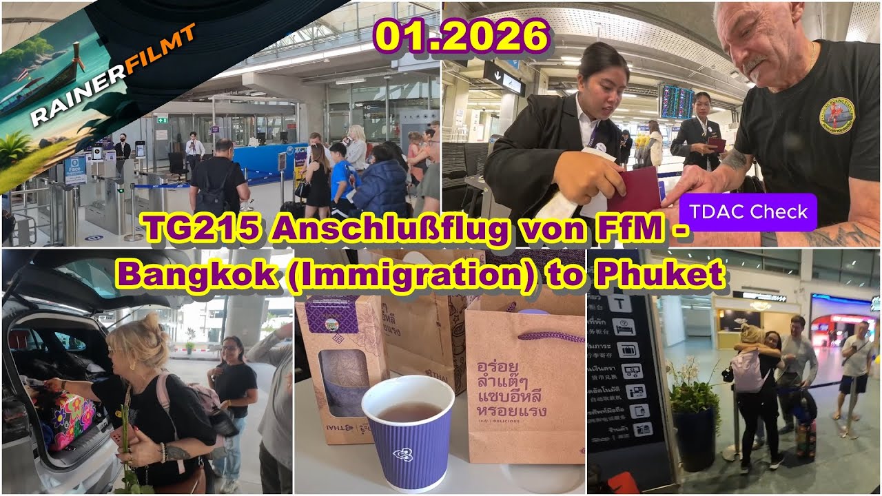 01.2026 Thaiairways  Anschlussflug TG215 von Bangkok nach Phuket mit allem drum und dran