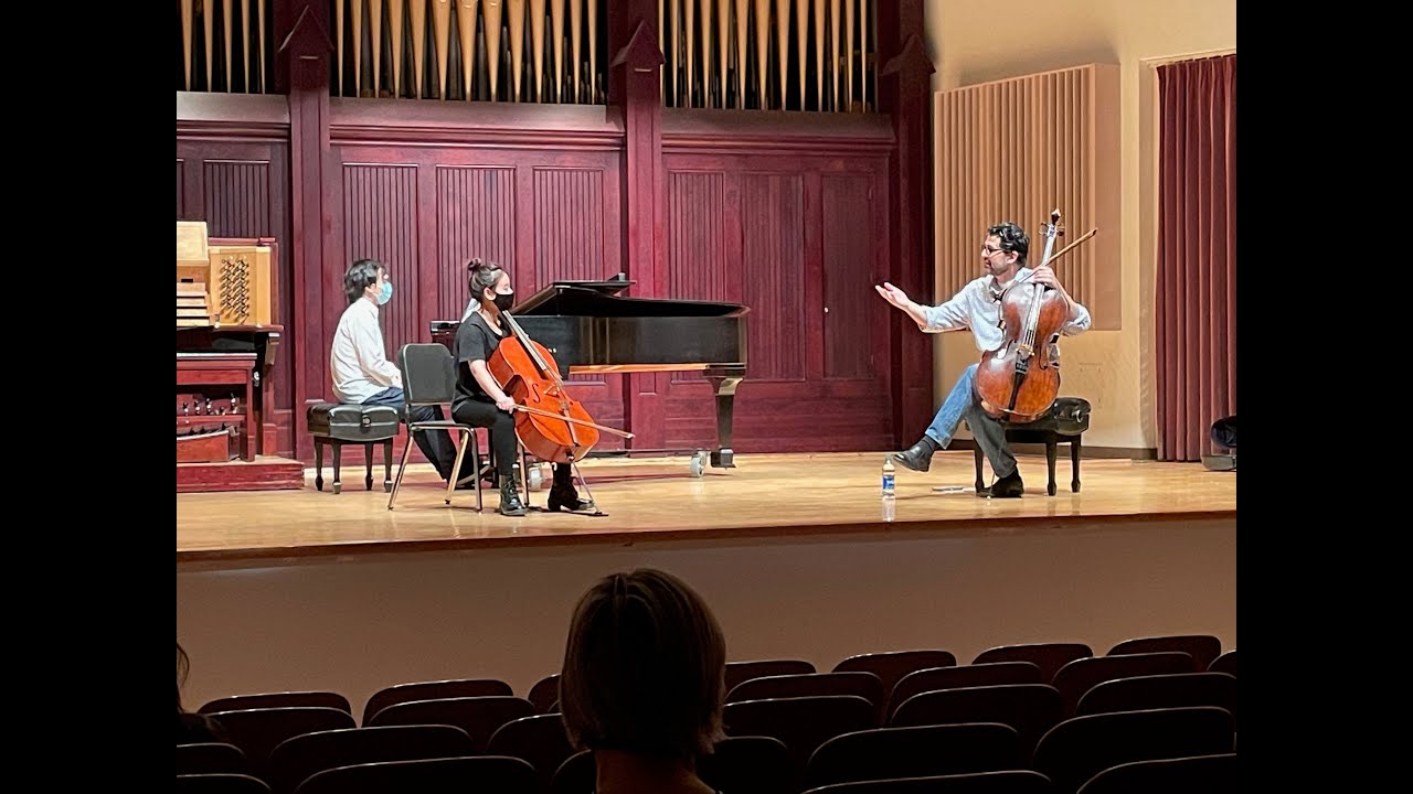 Amit Peled Masterclass, Tchaikovsky Rococo Variations, Univ of Arizona, Oct 2021. Iris Fang, cello