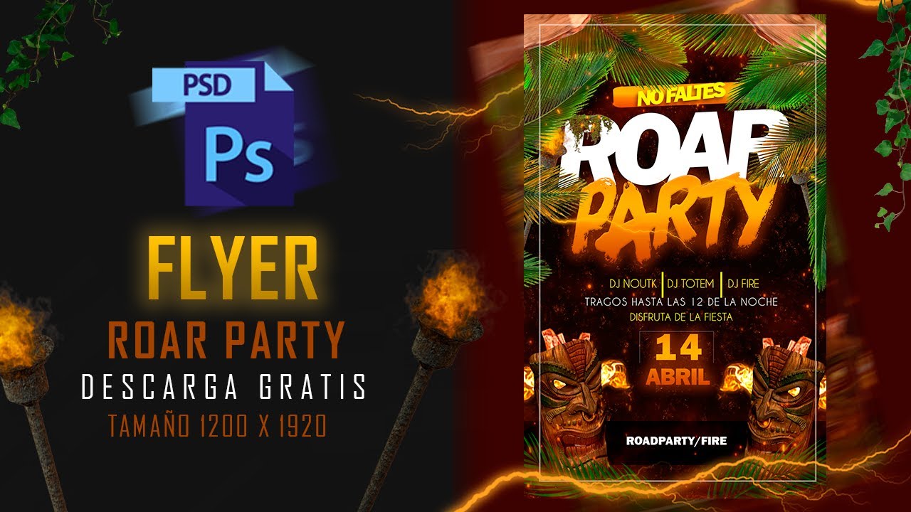 (PHOTOSHOP 2020) Flyer Roar Party / Speed Art - DESCARGA GRATIS