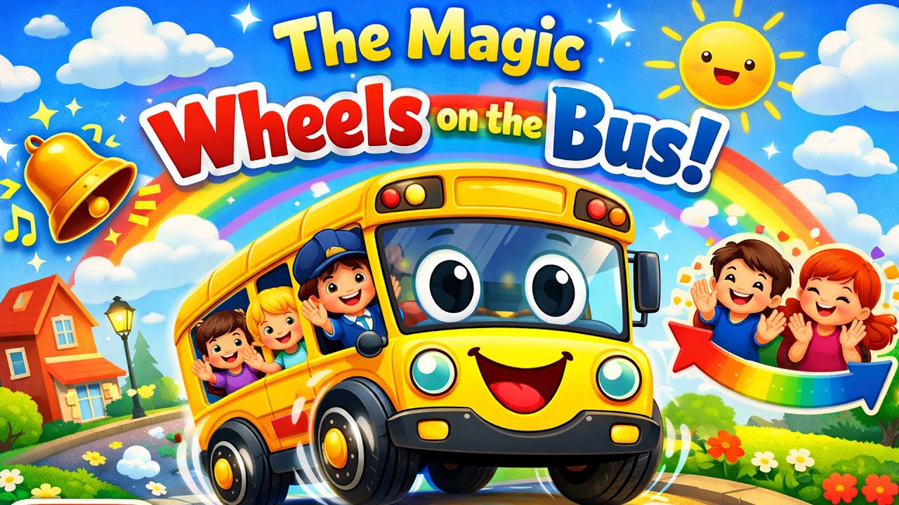 Wheels on the Bus – A Fun & Colorful Kids Poem 🎵|Nursery rhymes |#wheelonthebusgoroundandround