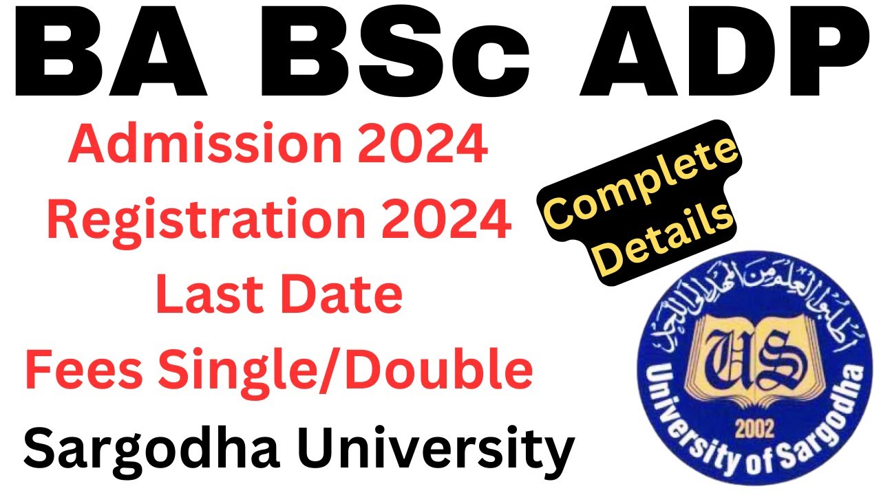 ADA ADS Admission 2024 Sargodha University | BA BSc Admission 2024 UOS | ADP 2024 UOS