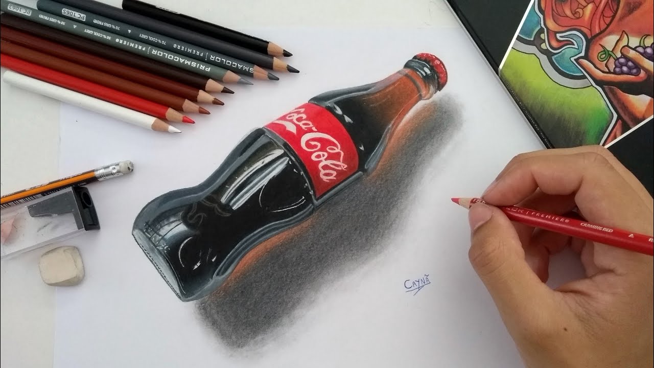 Garrafa 3D! Desenhando em TimeLapse | CayArts