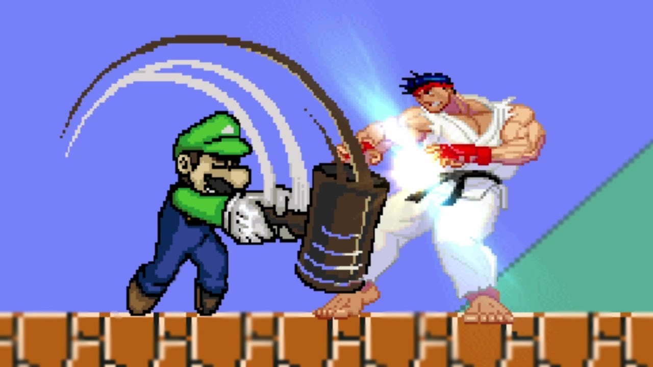 MUGEN Battles - WHO WILL WIN? SUPER LUIGI VS STREET FIGHTER RYU | FUNNY GAMING