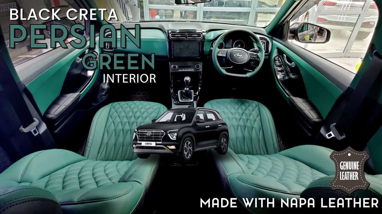 Creta Interior Modification || Persian Green Interior || Luxury feel तो यही मिलेगा @CarStylein