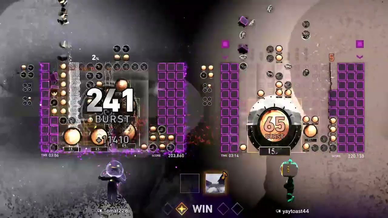 A very odd Lumines Arise Burst Battle round
