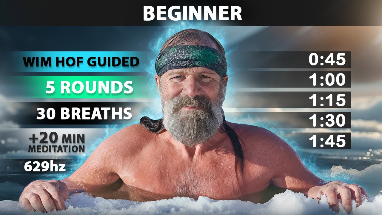 Beginner Wim Hof Guided Breathing | 5 Rounds - 30 Breaths | 20 min Meditation | 629hz
